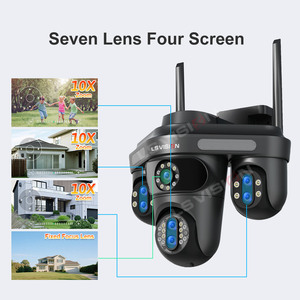 LS VISION 2025 Cámara DE SEGURIDAD Ultra HD 14MP 360 ° Panorámica Seguimiento automático Siete lentes Cuatro pantallas Tri-Ptz Granja de sirenas incorporada - Product Image 2