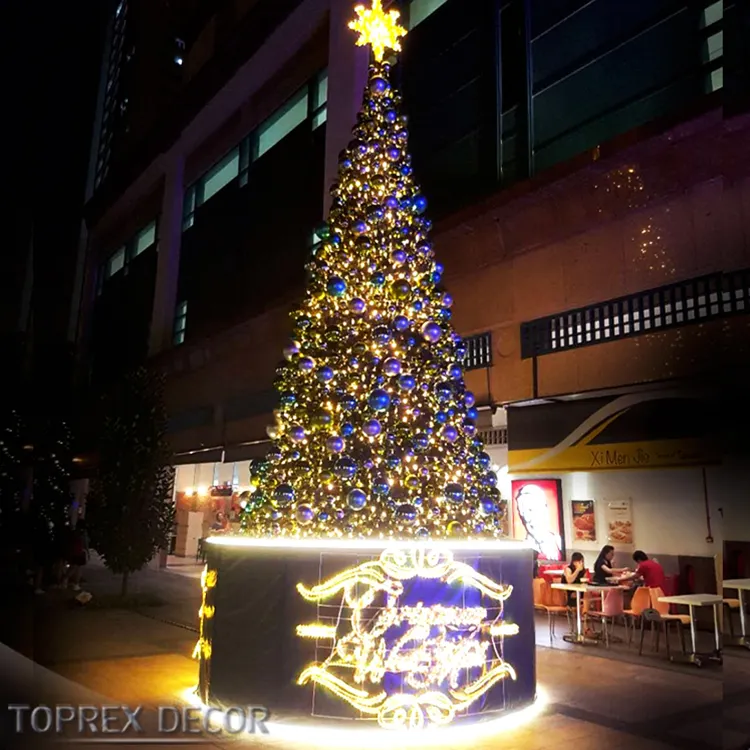 Árbol de Navidad artificial para decoración de hotel, centro comercial de PVC, Festival, vacaciones, actividades al aire libre, compras