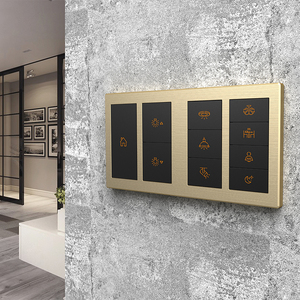 1/2/3/4 Gang Aluminum KNX Panel <strong>Switch</strong> UK Standard with Led Light Wall <strong>Switch</strong> 2/3/4/5 Conjoined Black White Champagne Color - Product Image 2