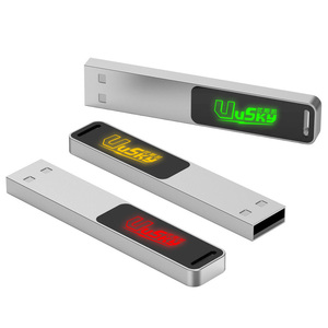 Nuovo arrivo illuminano chiavetta USB 2.0 3.0 personalizzazione logo luminoso capacità Memory chiavetta USB 128GB metallo LED Pendrive - Product Image 2
