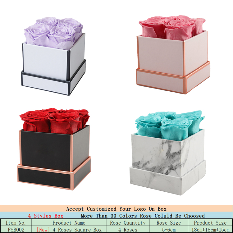 Nouvelle boîte de 4 roses
