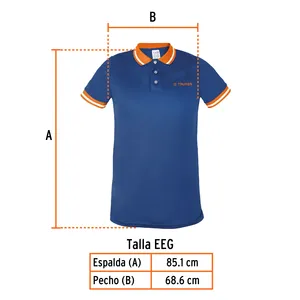 Truper 100% polyester hiệu suất cho Polo playera Para Hombre XL Y 4XL Azul eeg chống nhăn tối thêu mô hình rắn - Product Image 3