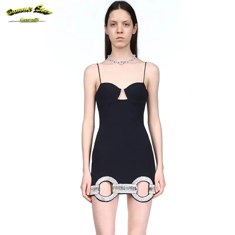 Groothandel Satijnen Slip Mid Taille Rugloze Sexy Bodycon Mini Jurk 2021 Zomer Damesmode Feest Elegante Mouwloze Kleding