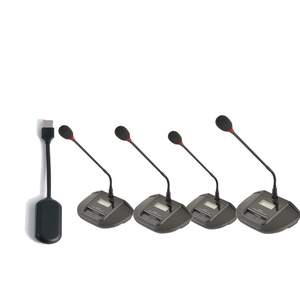 Set di microfono per conferenza Wireless professionale Karaoke palmare a collo di Gooseneck da uno a quattro per uso di rete Video - Product Image 1