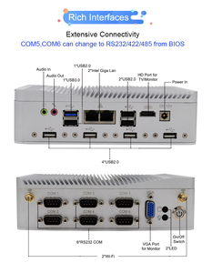 Sessiz 2 Intel I211 Gigabit RJ45 LAN ce-leron J4125 Mini PC 6 RS232 COM 6USB Watchdog masaüstü bilgisayar endüstriyel küçük PC - Product Image 2