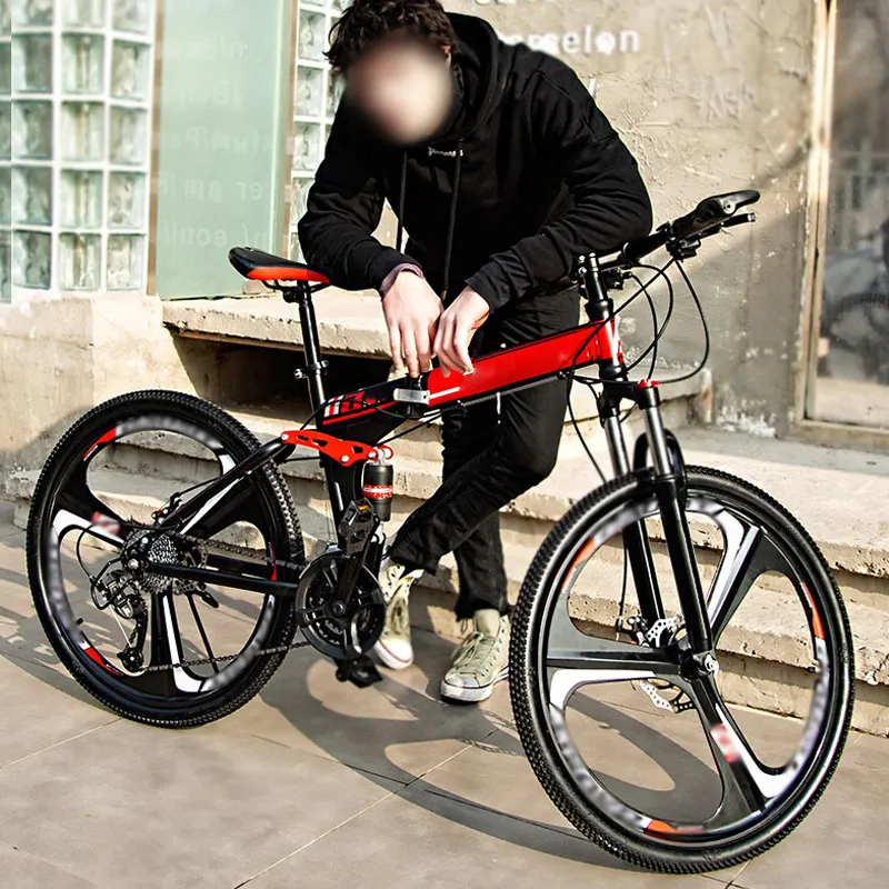 Vente en gros de vélos de route pour hommes, cadre en acier à haute résistance, roues de 27 vitesses de 26 pouces, vélo de ville de montagne pliable/
