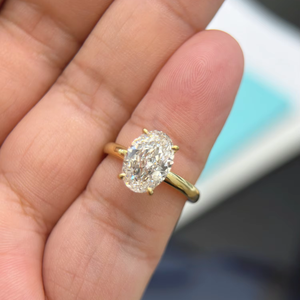 Изготовленный на заказ VVS IGI GIA Сертифицированный HPHT CVD 1CT 2CT 3CT лабораторный бриллиант 14K золото ювелирные изделия помолвка овальное кольцо для женщин - Product Image 1