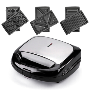 <strong>2</strong> Slices Multifunction 3 in 1 Breakfast Snack <strong>Cake</strong> Electric Panini Sandwich <strong>Maker</strong> Belgian Waffle <strong>Maker</strong> with Removable Plates - Product Image 1