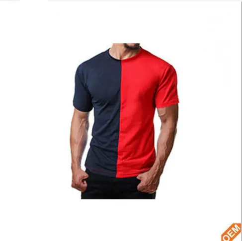 Camiseta de verano para hombre, dos colores, 50% Algodón, 50% poliéster, camiseta lisa teñida