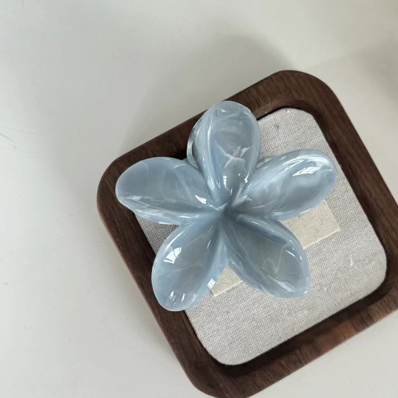 Plumeria 8cm - Frosted Transparent Blue