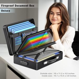 Yihuaxing chống cháy dây kéo tài liệu trường hợp, Vỏ Cứng Chống cháy túi cho máy tính xách tay & các tập tin, 16 inch xách tay cháy an toàn cặp - Product Image 4