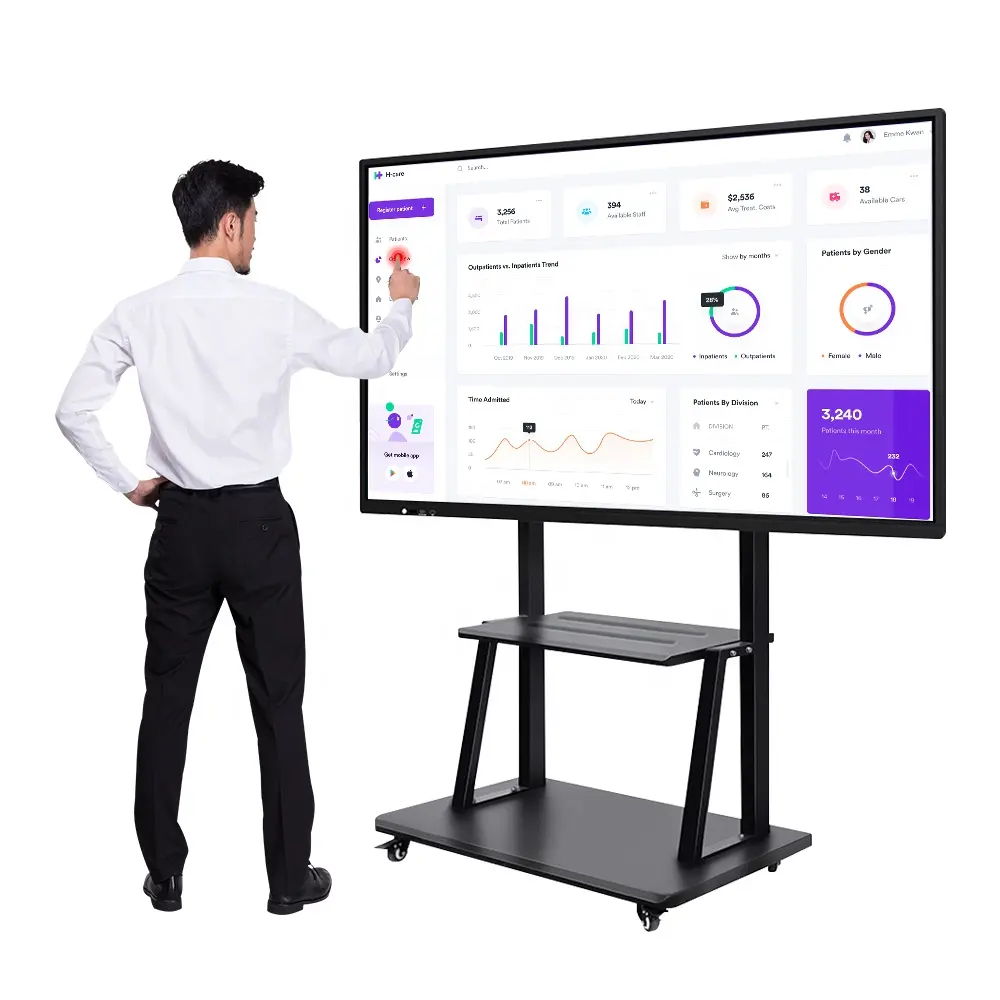 86 100 Inch Vinger Touch Screen Smart Board Lcd Display Usb Digitale Interactieve Whiteboard Met Projector