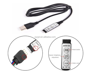 Мини-USB RGB светодиодный контроллер для 5 В полосок с 3 клавишами и функцией диммера плюс ИК 24 ключа RF 17Key Bluetooth беспроводной пульт дистанционного управления - Product Image 6