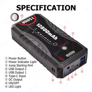 12800mAh xe nhảy khởi động 4250a đỉnh hoàn hảo cho nhảy bắt đầu sạc & chiếu sáng nhiệm vụ - Product Image 2