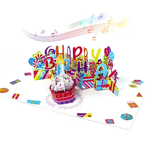 3d Greeting Cards <strong>Pop</strong> Cards Gift Music Birthday Card with Light and Sound - Product Image 4