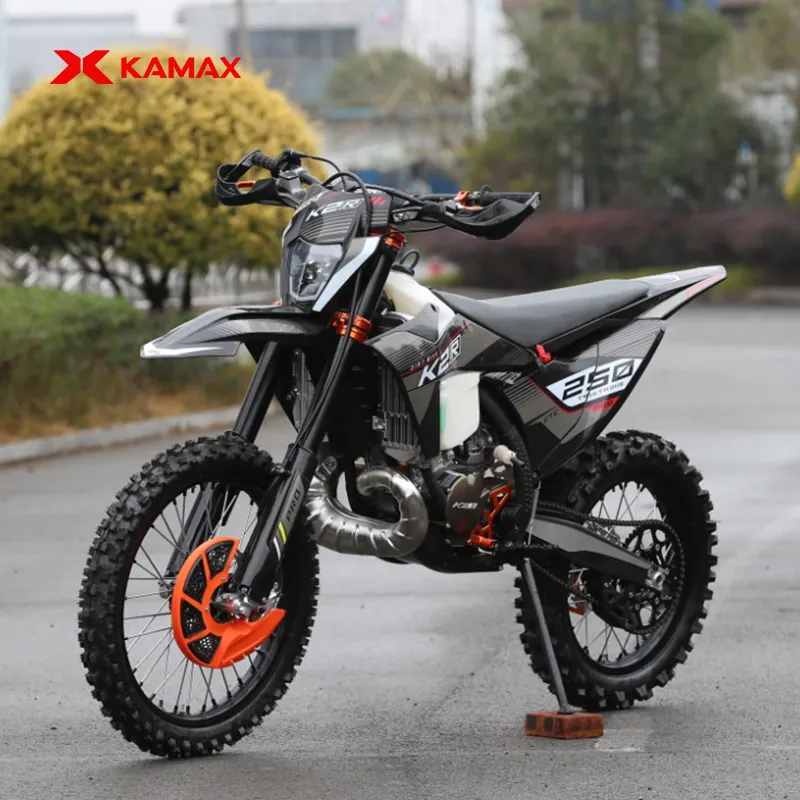 KAMAX 250MT PRO 엔듀로 오프로드 모터 크로스 2 스트로크 오토바이 수냉 250cc 가스 먼지 자전거