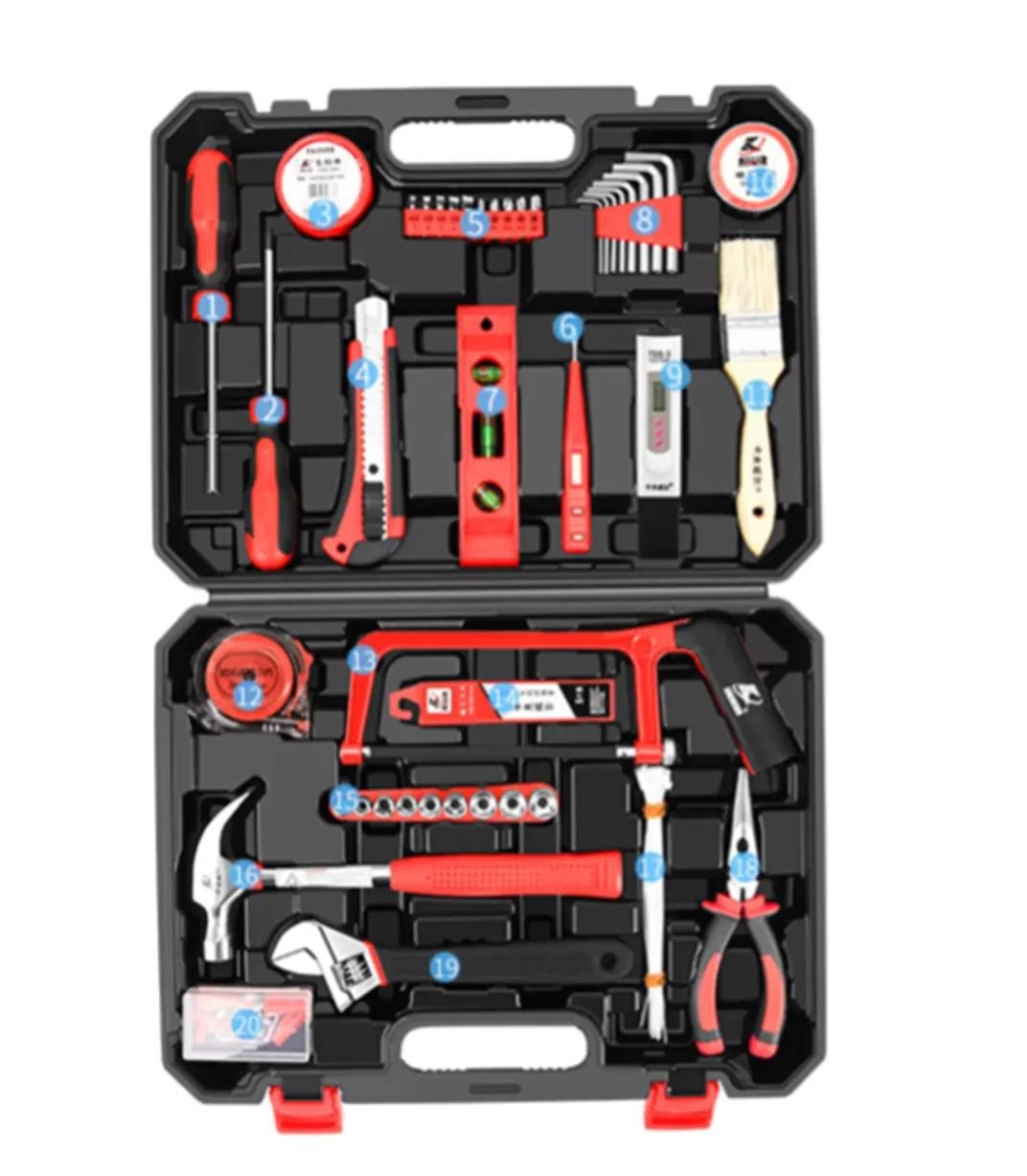 Kit combinato cordless multifunzionale per manutenzione elettrica Kit di strumenti domestici economici per elettricisti con scatola di plastica