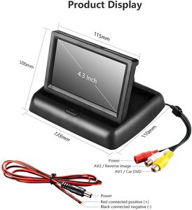 4.3英寸5英寸可折叠后视监视器，带2 AV输入，DC12-24V，理想的后视摄像头系统 - Product Image 6