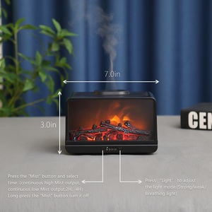 Latest New Design Flame Fireplace Aroma <strong>Diffuser</strong> Air <strong>Humidifier</strong> Essential Oil 300ml Warm Breathing Light <strong>With</strong> <strong>Timer</strong> 2H/4H - Product Image 6