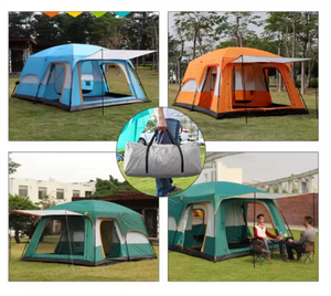 Açık rüzgar geçirmez su geçirmez aile kamp çadırı taşınabilir çadır seyahat piknik için 8-10 kişi aile kamp çadırı - Product Image 6