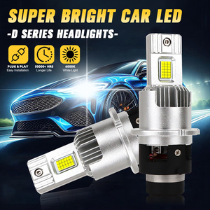ไฟหน้า LED D4S D2S 80W 10000lm D ซีรีส์พรีเมี่ยม, ไฟคริสตัลสีขาวใสเหมาะสำหรับรถยนต์ทั่วไป
