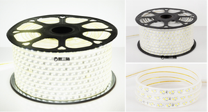 Akıllı açık su geçirmez LED şerit işıklar 220V RGB 5050 60/72/96LED metre başına PVC vücut 12V giriş dekor için App kontrolü - Product Image 6