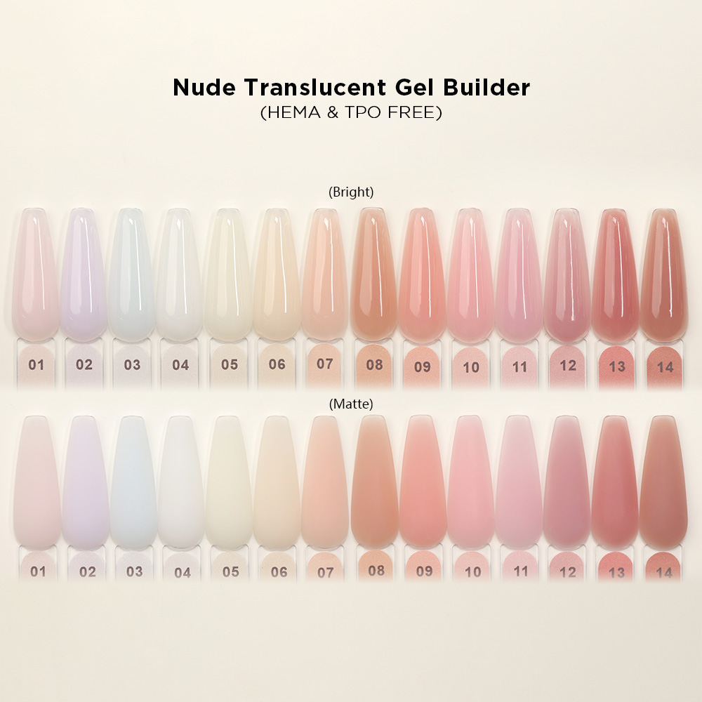 Gel de construction translucide nude SANS HEMA ni TPO