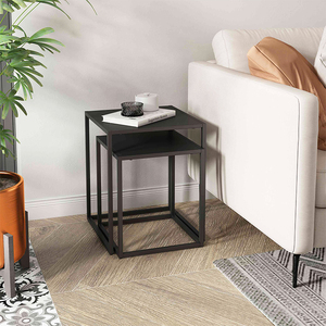 Sofá para sala de estar, mesa auxiliar, marco de Metal, juego de mesa de centro anidada, mesita de noche personalizada, mesa auxiliar apilable - Product Image 1