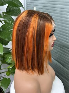 WXJ toptan Kim K 2x6 dantel Bob peruk 12 inç vietnamca çift çizilmiş peruk 11A sınıf 100% insan saçı kemik düz saç peruk - Product Image 4