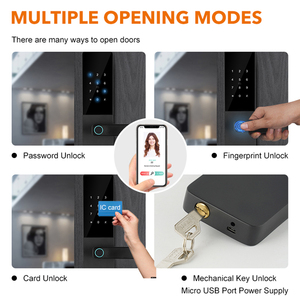 Yüksek kaliteli anahtarsız giriş TTLock APP elektrikli parmak izi şifre Rfid kolu sürgü dijital akıllı kapı kilidi - Product Image 4
