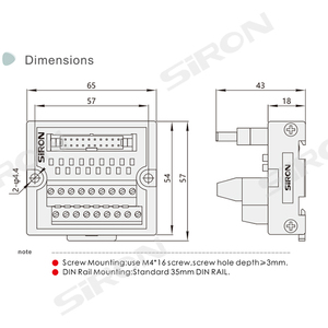 SiRON T01016ピン入出力MILコネクタPLC接続ネジ端子台分配モジュール - Product Image 5
