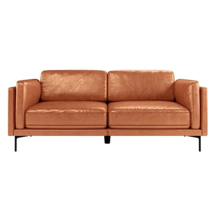 Meubles de canapé modulables modernes en cuir véritable pour salon contemporain