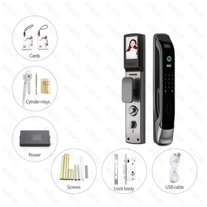 販売顔認識スマートロックドアロックWIFI APPデジタル指紋パスワードカードスマートRFIDロックキー自動スマートロック - Product Image 6