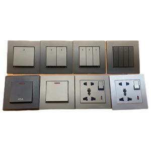 流行电器配件-220V 16A白色英国标准插头电源插座，带电灯按钮开关 - Product Image 1