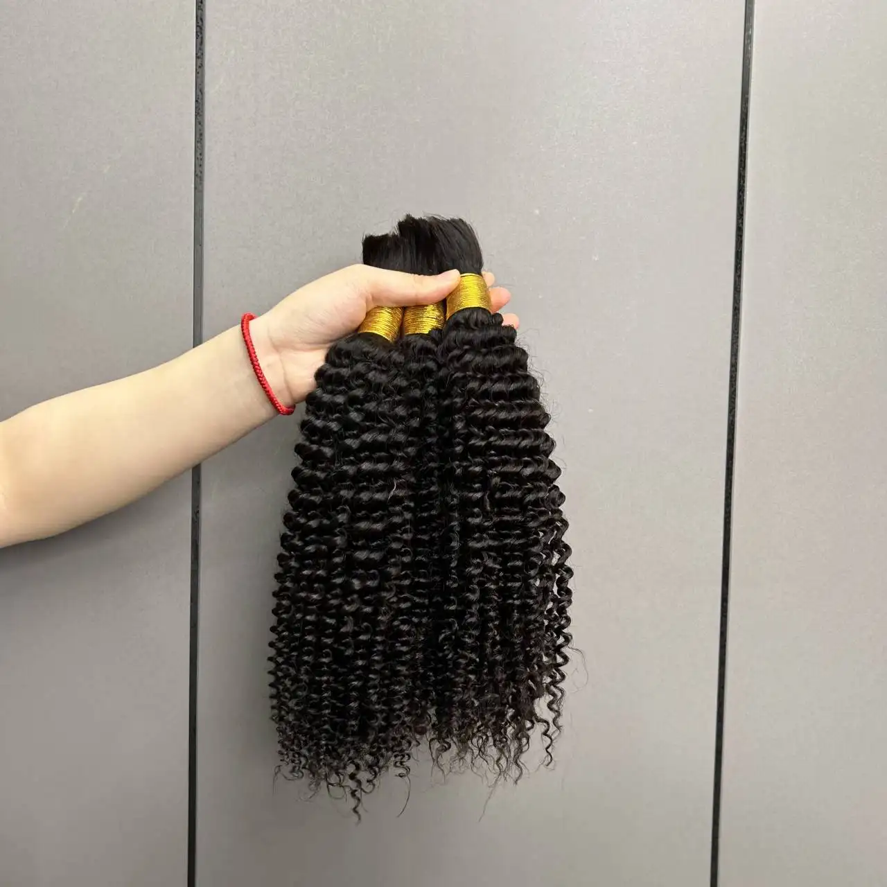 Top quality human braiding hair bulk unprocessed cuticle aligned virgin afro kinky bulk human hair