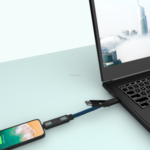 60W 4-in-1 USB C-デュアルスクリーン数値ディスプレイ付きマルチ充電ケーブル - Product Image 6
