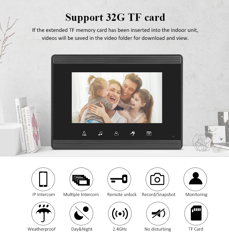 M4-V70W factory direct good quality WiFi intercom  video two way wireless doorbell with waterproof camera video door phone