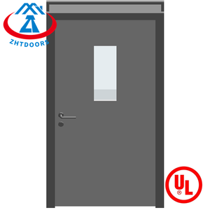 ZHTDOORS卓越工厂ulul标准30分钟防火钢门，带单叶窗