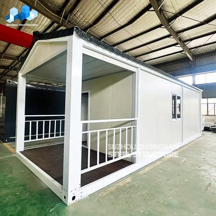 Custom Detachable low cost 20ft slop roof container house living modular tiny home portable house with corridor in Australia