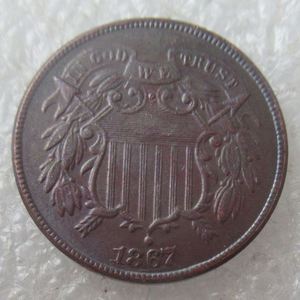 Abd iki Cent 1865 - 1873 9 adet manyetik olmayan 100% bakır hatıra dekorasyon kopya sikke - Product Image 6