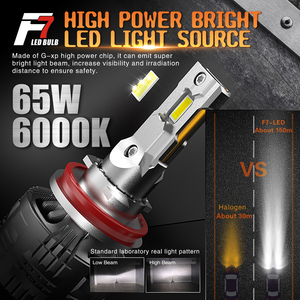 Fsylx f7 הוביל אור קדמי 130w 12000lm h7 h8 h9 h10 h11 9005 9006 9012 הוביל פנס קדמי canbus 9004 9007 h13 רכב רכב הוביל אורות מכונית