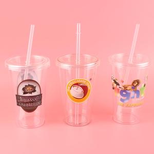 定制促销价格便宜透明彩色塑料杯 - Product Image 2