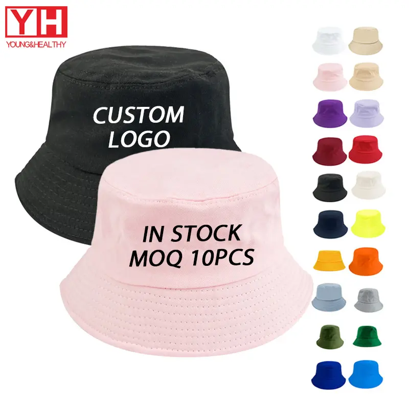 La Cina produce cappelli a secchiello di cotone personalizzati di alta qualità con Logo stampato da esterno Unisex personalizzato cappello da sole da pesca