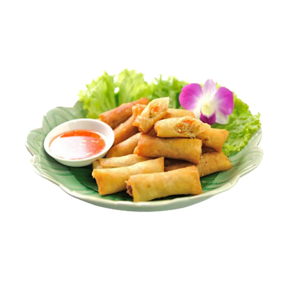 Chinese Qingdao traditional crispy fried frozen home small vegetable vegan shrimp chicken filling spring rolls wrapper pastry
