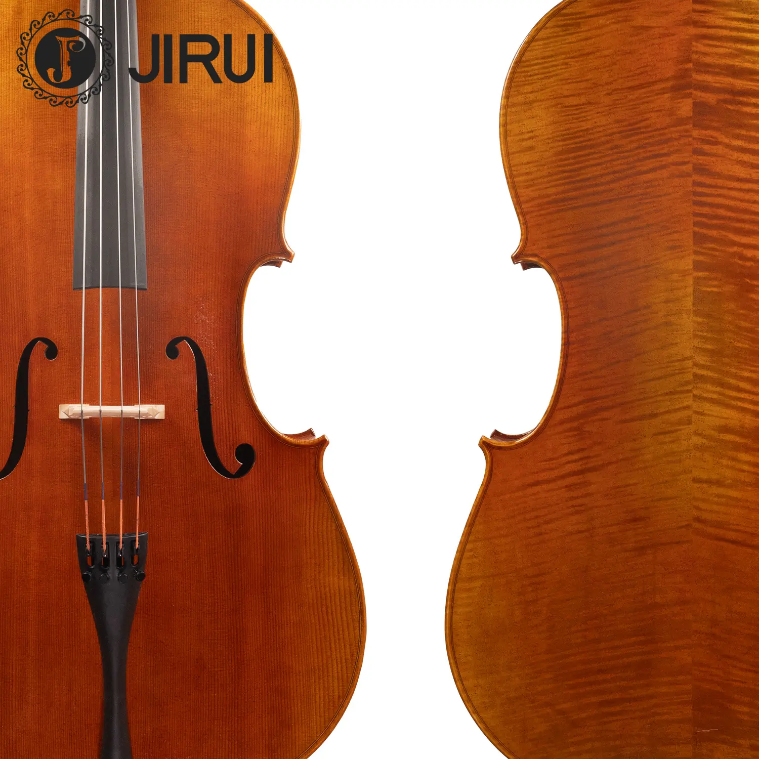Venta superior de alta calidad violonchelo hecho a mano de madera de Brasil violonchelo Arce flameado violonchelo europeo avanzado 4/4 A + estilo antiguo ámbar dorado
