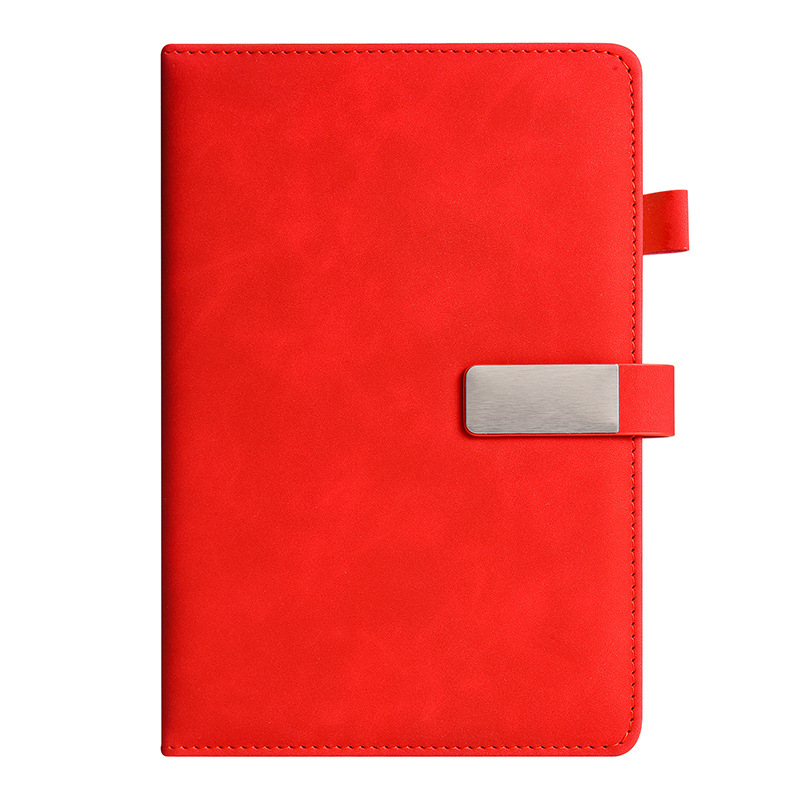 Carnet simple à boucle carrée (rouge)