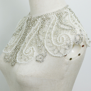 Hoge Kwaliteit Handgemaakte Kralen Parel Geborduurde Jurk Applique Naai-On Strass Voor Bruiden - Product Image 5