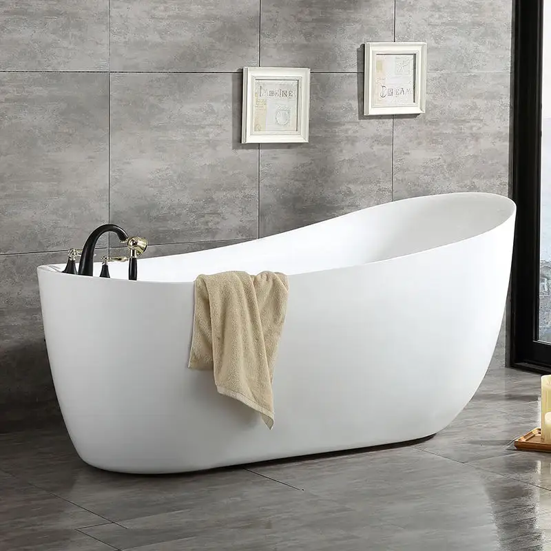 Modern Interior Free Stand Alone Acrylic Bathtub Bath Tub Bathroom Freestanding Alone Soaking Bathtubs