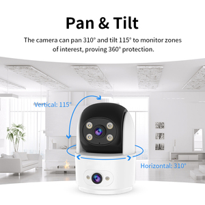 <strong>Memory</strong> Card Dual Lens Dual View Intelligent Alarm Detector Video Recorder Wireless 2 Way Talk 4MP Ultra HD Indoor PT <strong>Camera</strong>