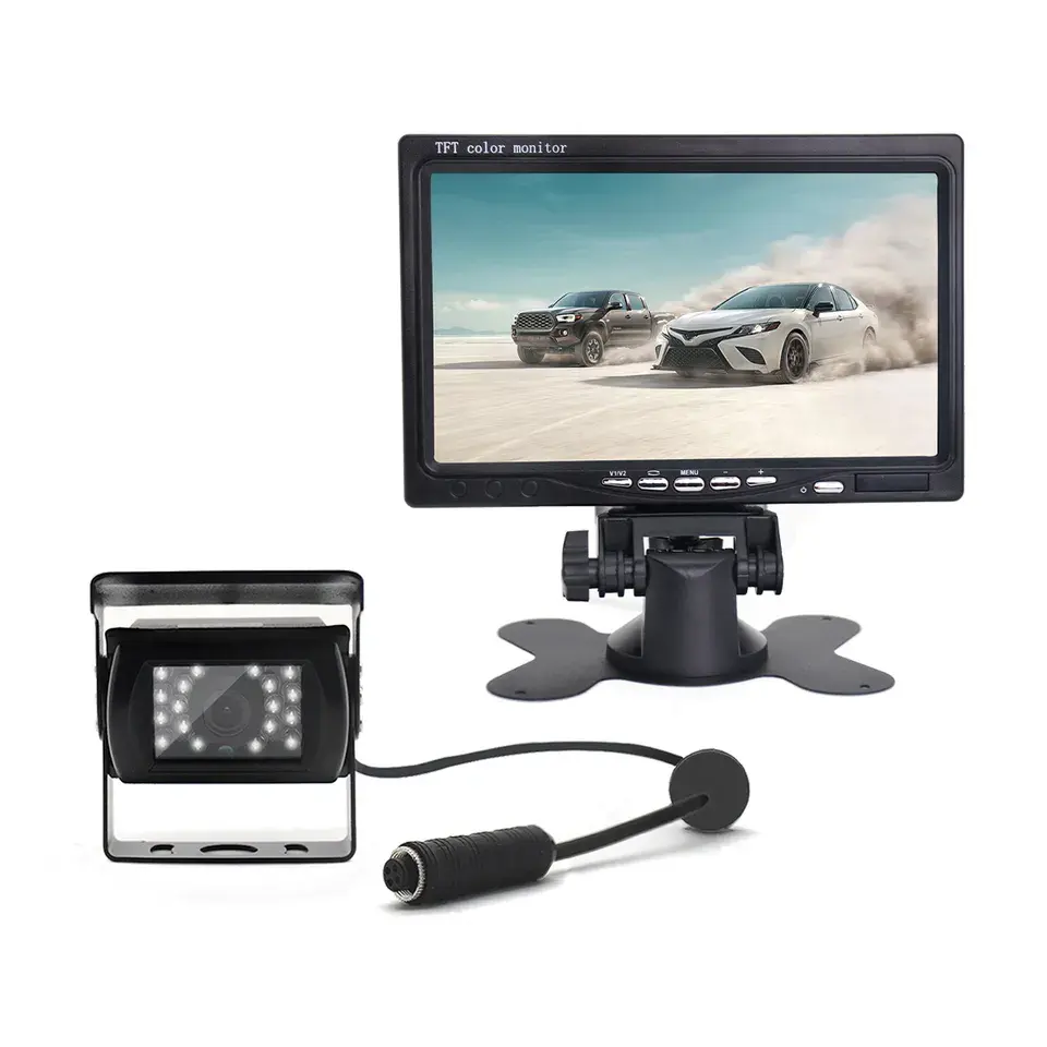 7 Zoll Automonitor mit 2 AV-Eingängen Auto-Display-Bildschirm für Rückfahrkamera mit Fernbedienung Auto-Display-Bildschirm